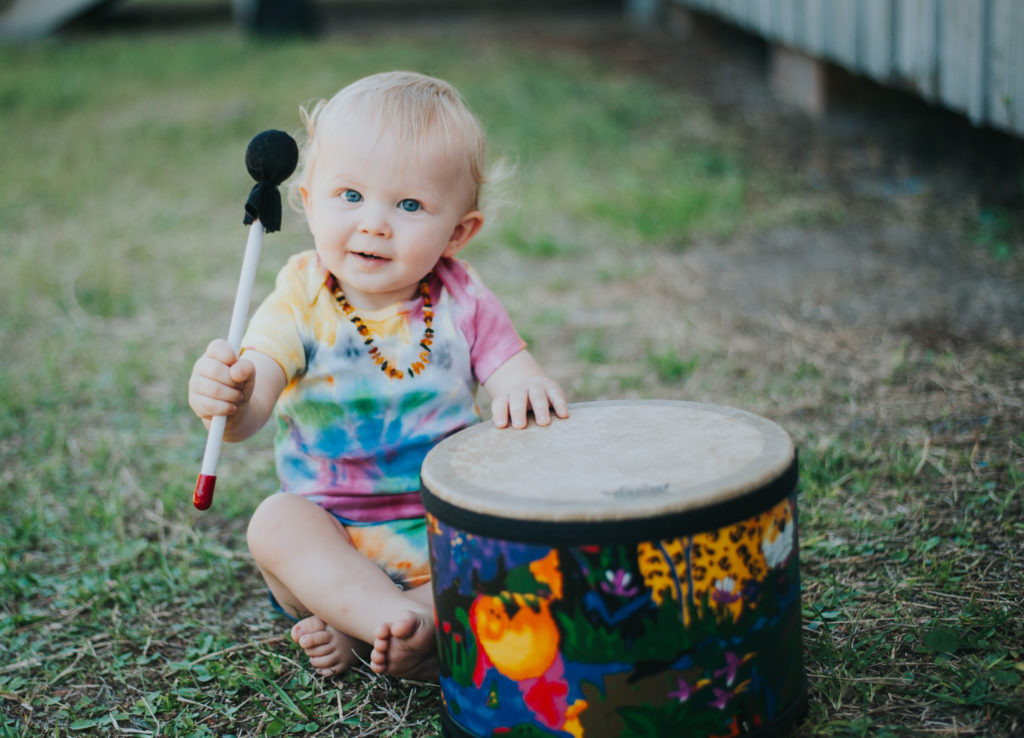 Boy with his drum at his mini session