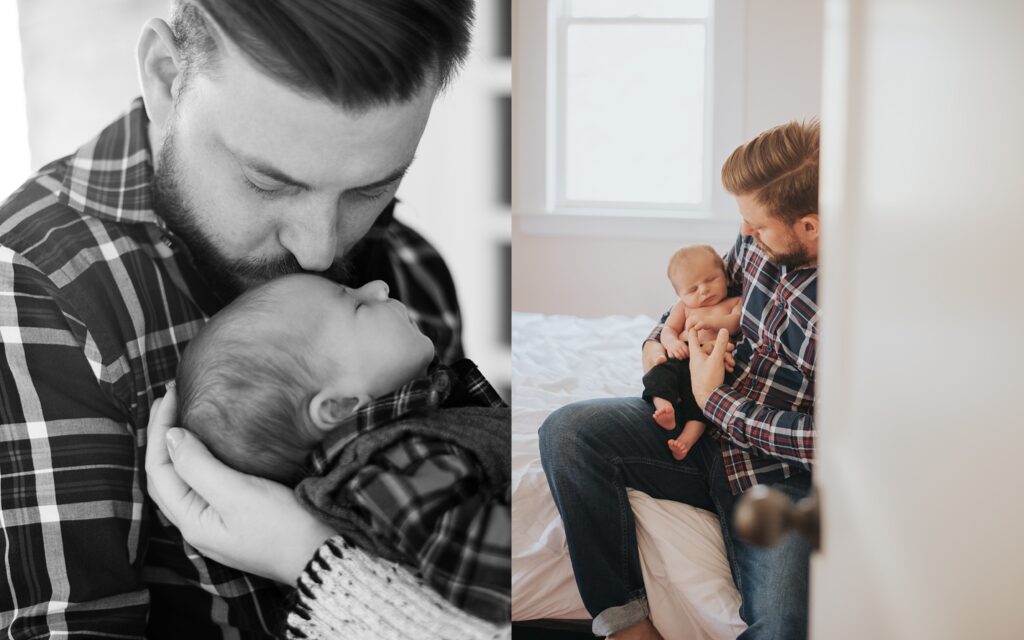 Father and son newborn portraits | Stephanie Acar Portraits